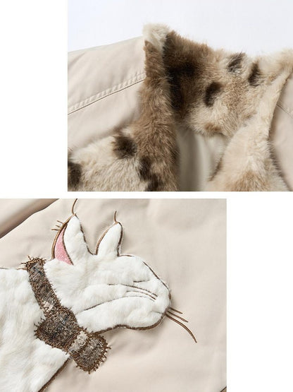 OuttheBlue 90 Percent Duck Down Warm Thick Casual Loose Short Lapel Women Down Jackets