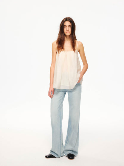 Northbutsouth Sheer Textured Adjustable Side Coverage Pleated Women&