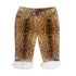 nit alcove Cute Deer Print Double Layer Denim Casual Natural Waist Girls Mid-Length Shorts