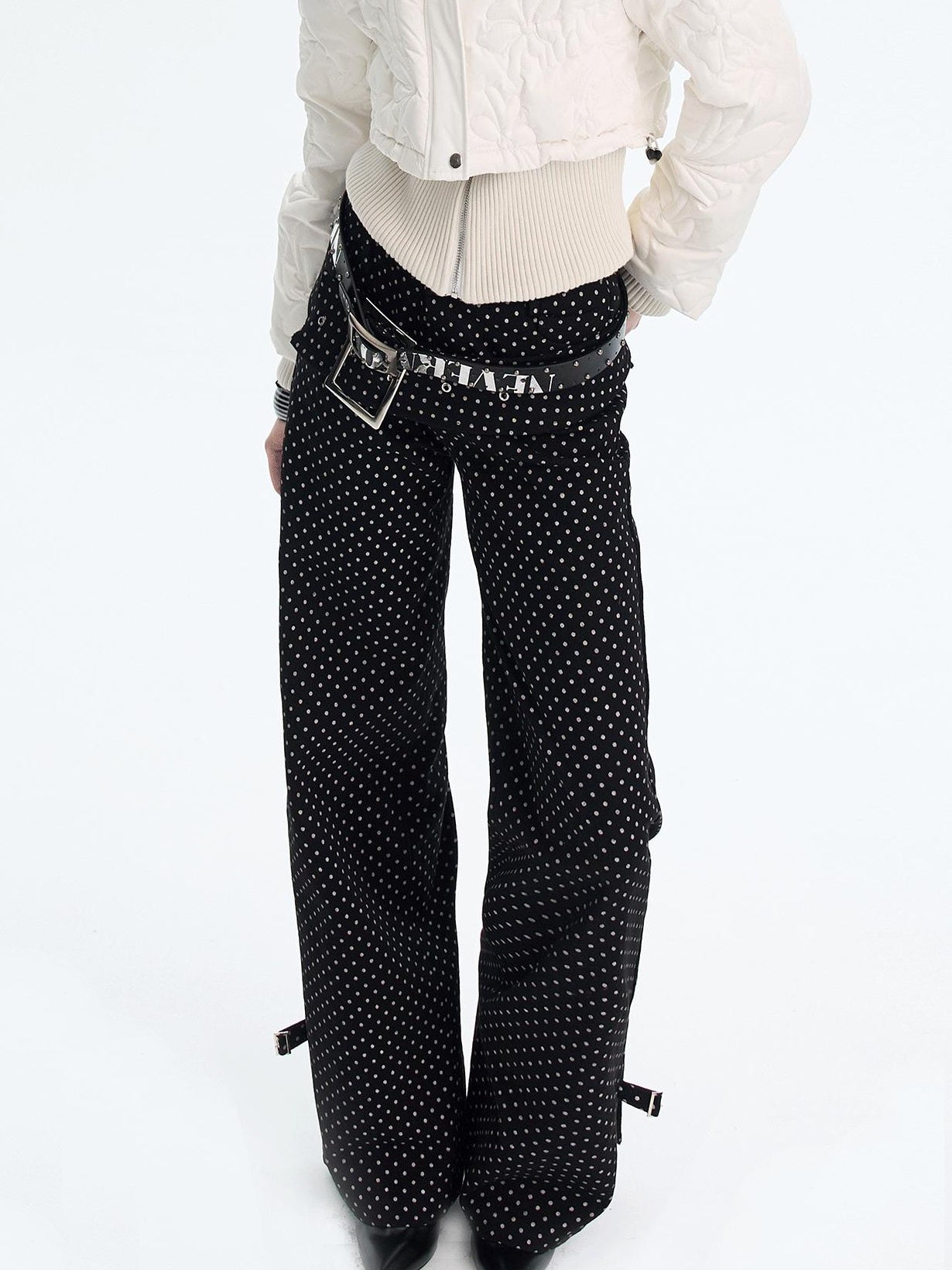 The NeverMore Sleek Black Printed Pu Pin Buckle Slim Women Adjustable 107Cm Faux Leather Belts