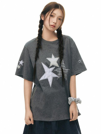 NAPSNAPS Star Applique Embroidered Women&