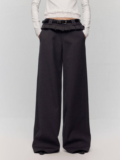 RUN TO THE FUTURE Original Low Waist Zip Fly Pocket Gray Womens Viscose Stretch Straight Pants