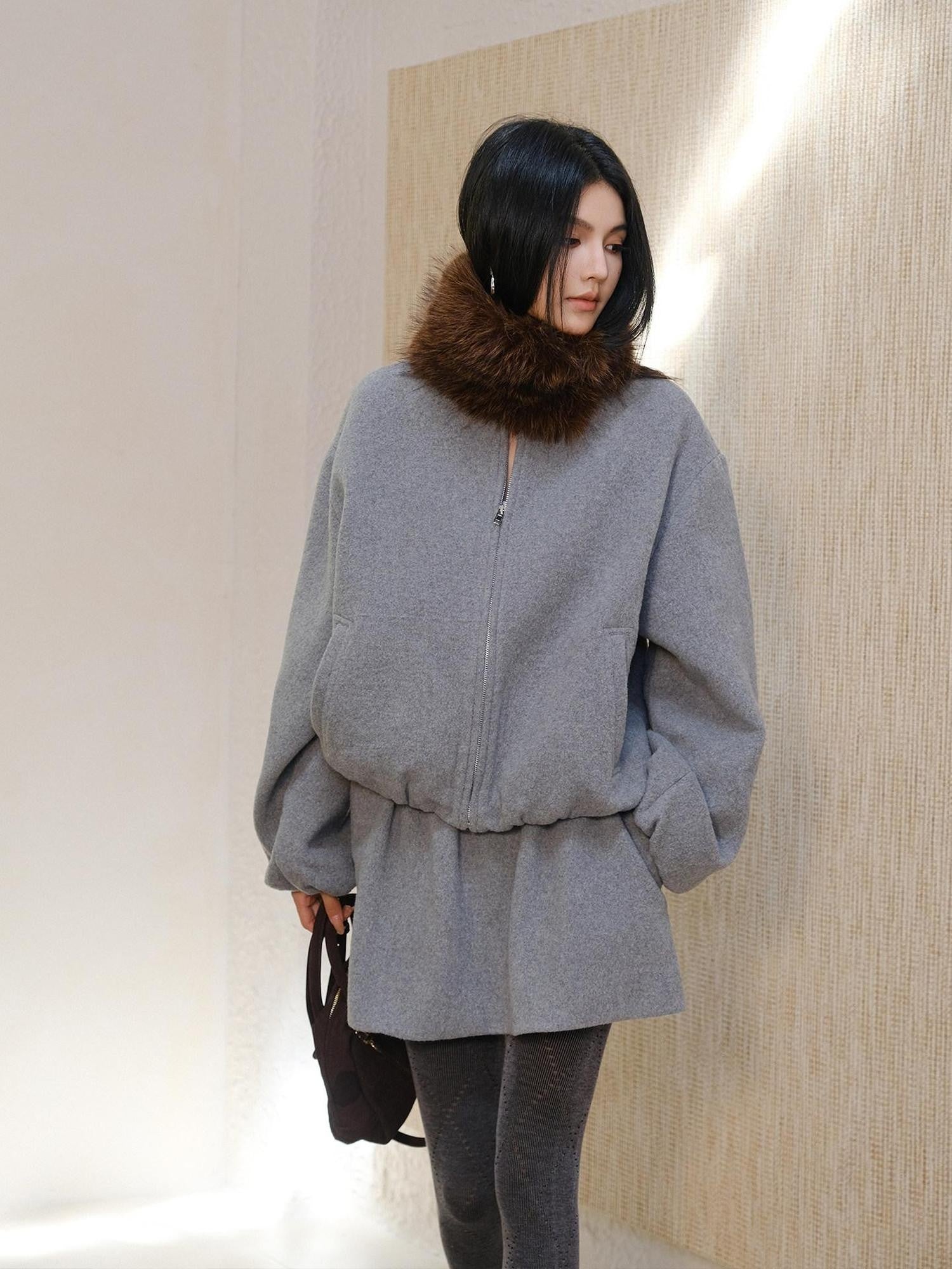 FU FRESH UP Youthful Loose Jacket Bubble Hem Women&