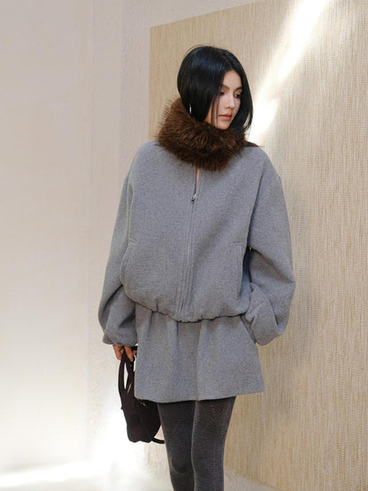 FU FRESH UP Youthful Loose Jacket Bubble Hem Women&