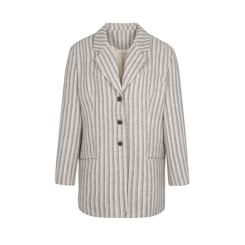 Dorydory_Gray_White_Striped_Double_Breasted_Structured_Women&