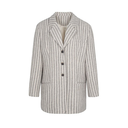 Dorydory_Gray_White_Striped_Double_Breasted_Structured_Women&