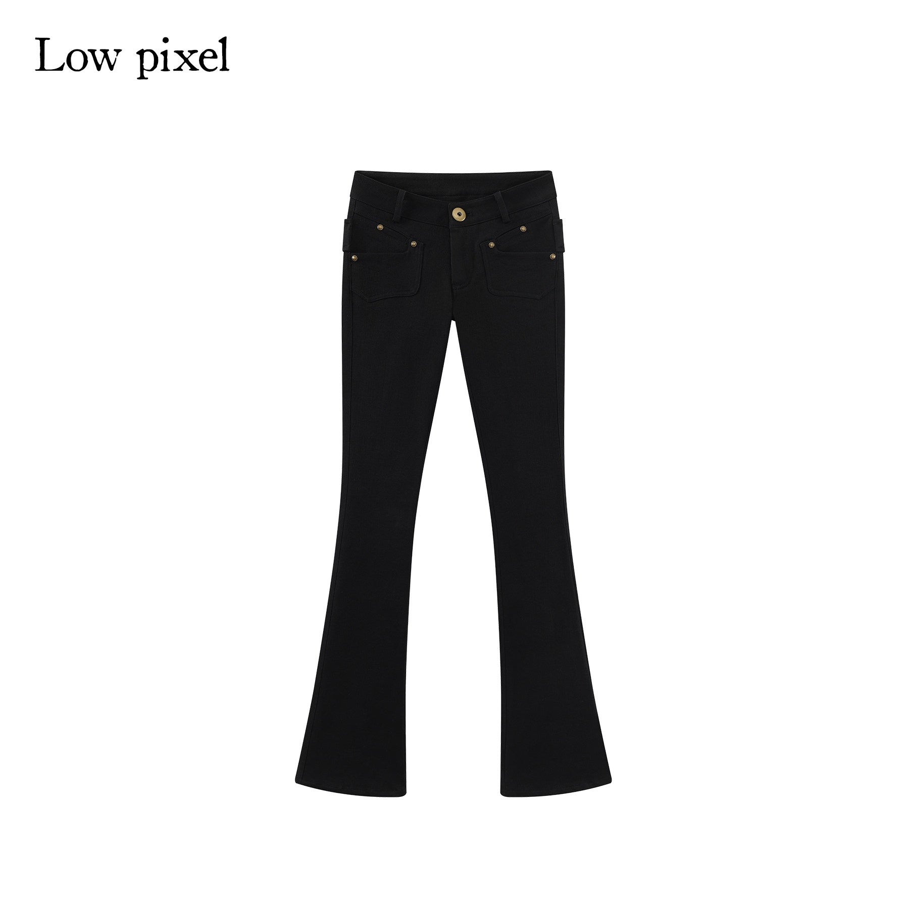 Low pixel Washed Black Low Rise Microstretch Street Tight Women Cotton Zip Straight Pants