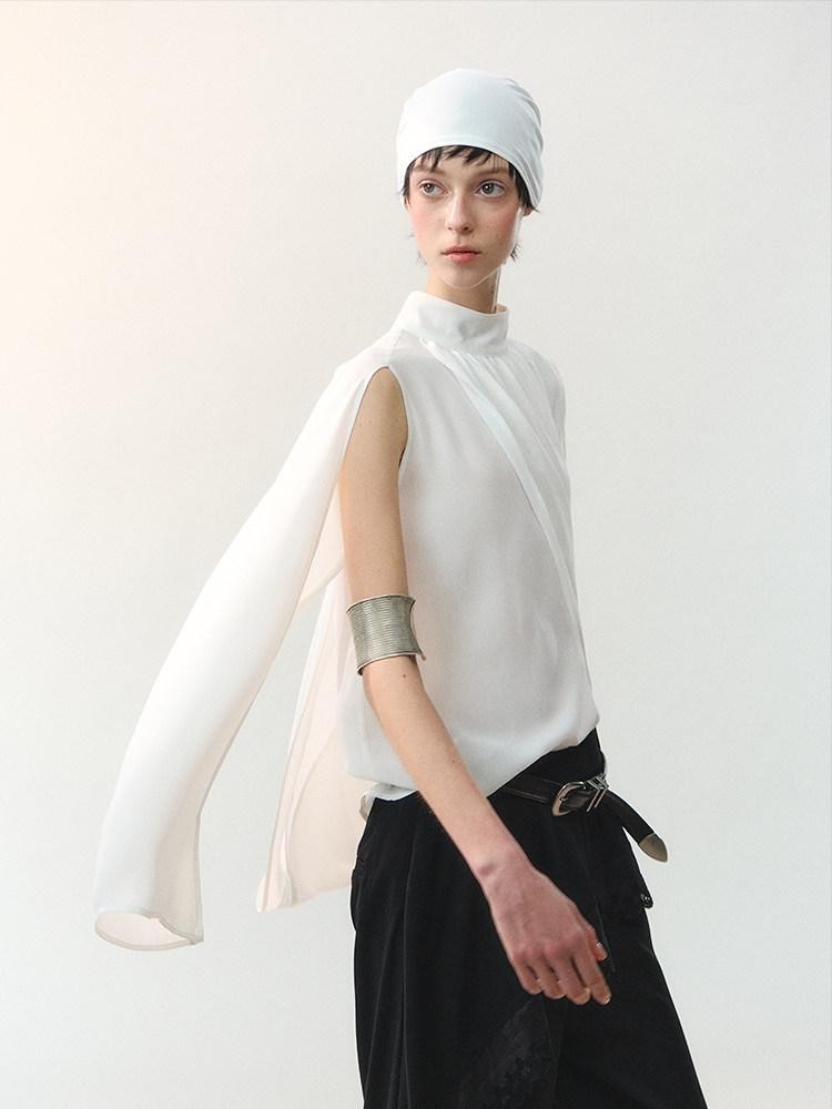 AnnoMundi Night Shadow Airy Draped Asymmetrical Layered Sheer Women&
