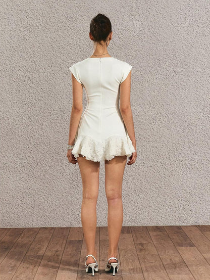 The NeverMore High Waist Street Slim Fit Spaghetti Strap Polyester Everyday Chic Mini Dresses