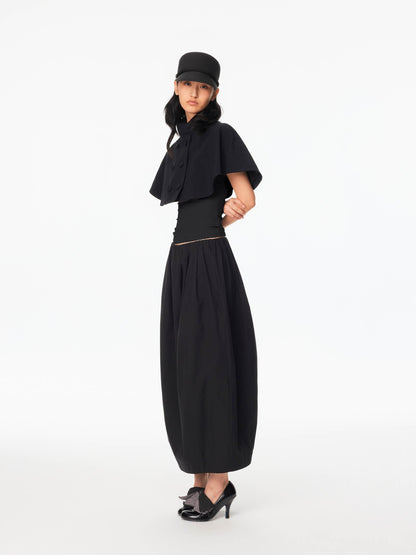 Northbutsouth Classic Casual Mid Low Waist Back Slit Balloon Women&
