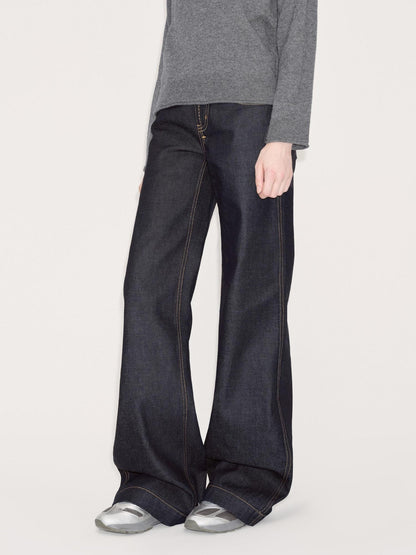 RUN TO THE FUTURE Vintage Low Waist Raw Denim No Stretch Zip Fly Women Straight Jeans