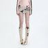 The NeverMore Silk Printed Low Waist Bodycon Slim Fit Women White Print Mini Skirts