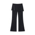 RUN TO THE FUTURE Low Waist Zip Slim Minimal Microflare Women Classic Black Flare Pants