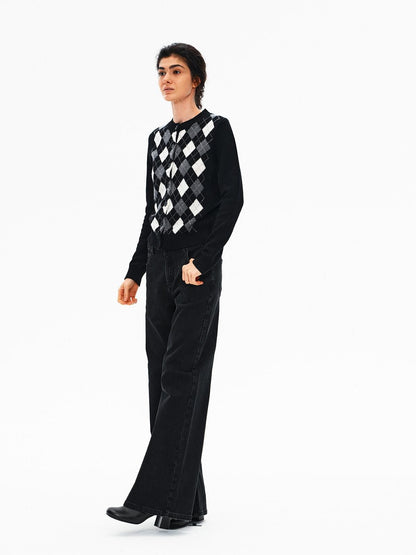 Northbutsouth Three Color Diamond Contrast Slim Fit Women&