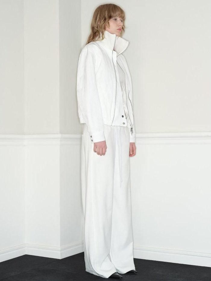 RUN TO THE FUTURE 100 Percent Cotton Original Low Waist Pocket Moonlight White Wide-Leg Pants