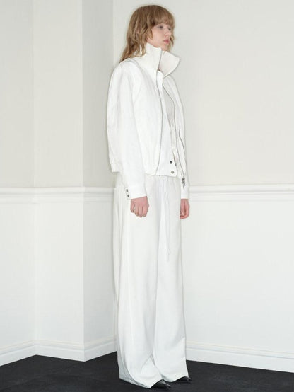RUN TO THE FUTURE 100 Percent Cotton Original Low Waist Pocket Moonlight White Wide-Leg Pants