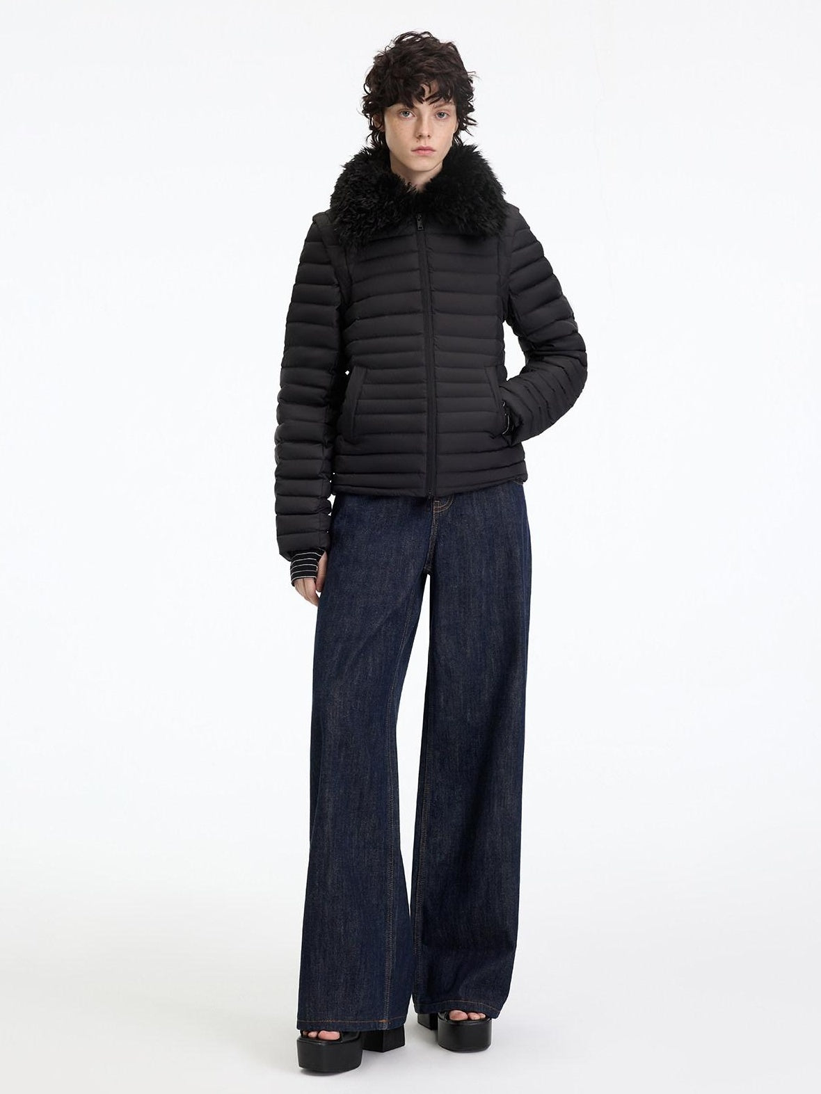 RUN TO THE FUTURE 90% White Duck Down Thick Slim Casual Turn Collar Ladies Down Jackets