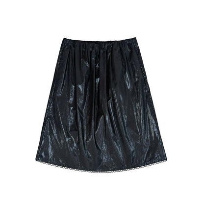 Northbutsouth_Lace_Panel_Pleated_A_Line_Elastic_Waist_Casual_Women&