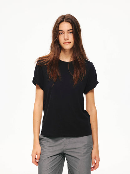 Northbutsouth Textured Crewneck Folded Cuff Loose Women&