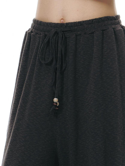 NAPSNAPS Gray Brown Relaxed Knit Drawstring Waist Women&