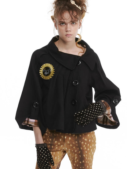 nit alcove Cute Bow Plaid Cropped Lapel Top High Waist Skirt Unisex Top &amp; Skirt Sets