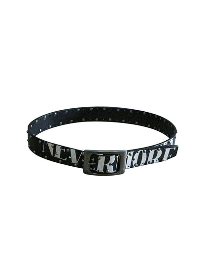 The NeverMore Sleek Black Printed Pu Pin Buckle Slim Women Adjustable 107Cm Faux Leather Belts