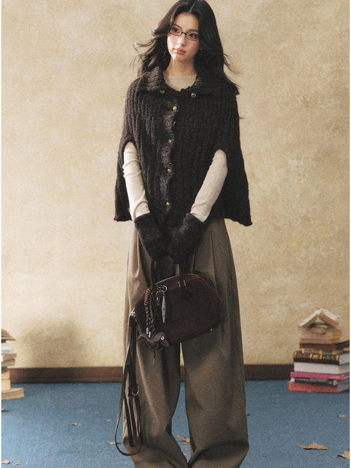 7Shiftin Cozy Button Cardigan Casual Relaxed Women Oatmeal Deep Brown Sweaters