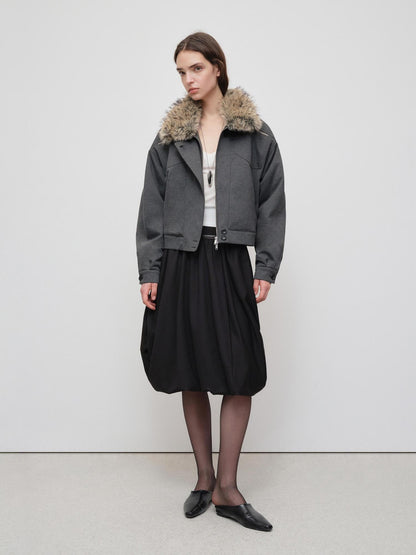 RUN TO THE FUTURE Versatile Cropped Relaxed Fit Commuting Zip Front Gray Track Jackets