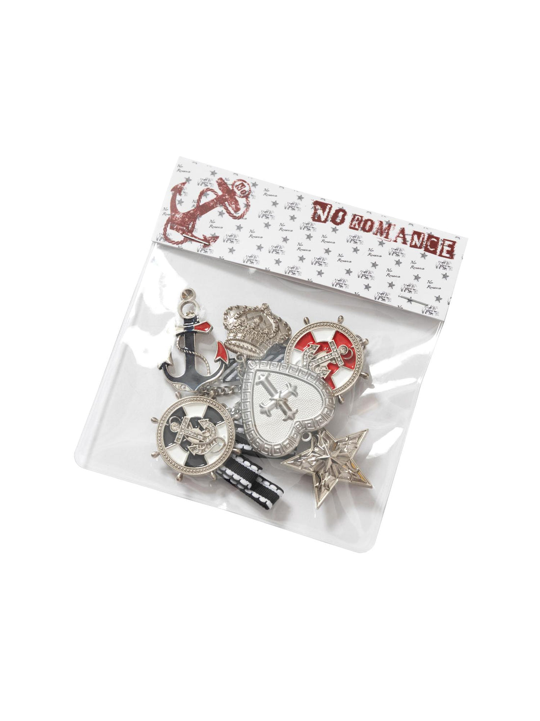 NO ROMANCE Punk Rock Vintage Metal Pin Badge With Edgy Design