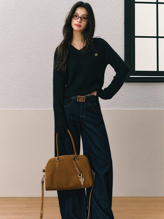 7Shiftin Casual Two Piece Crop Top High Waist Denim Pants Women Top &amp; Pants Sets