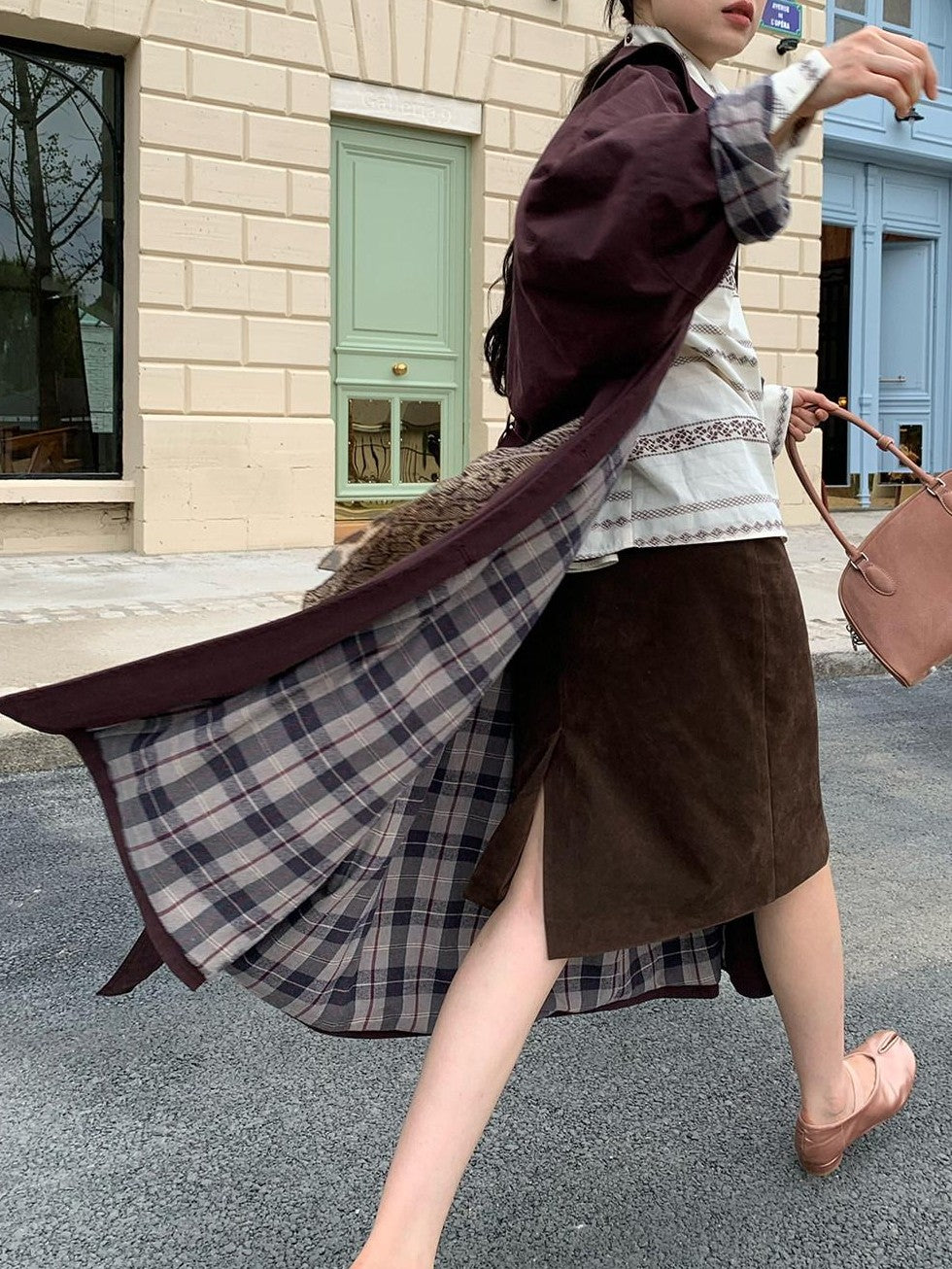 Dorydory Garnet Red Vintage Silhouette Single Breasted Two Button Women&