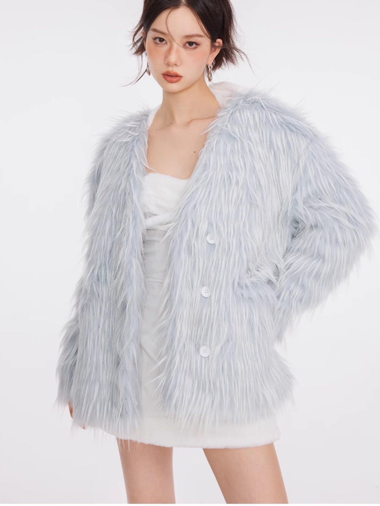 7Shiftin Tie Dye Three Button Half Collar Womens Commuter Long Sleeve Cropped Jackets