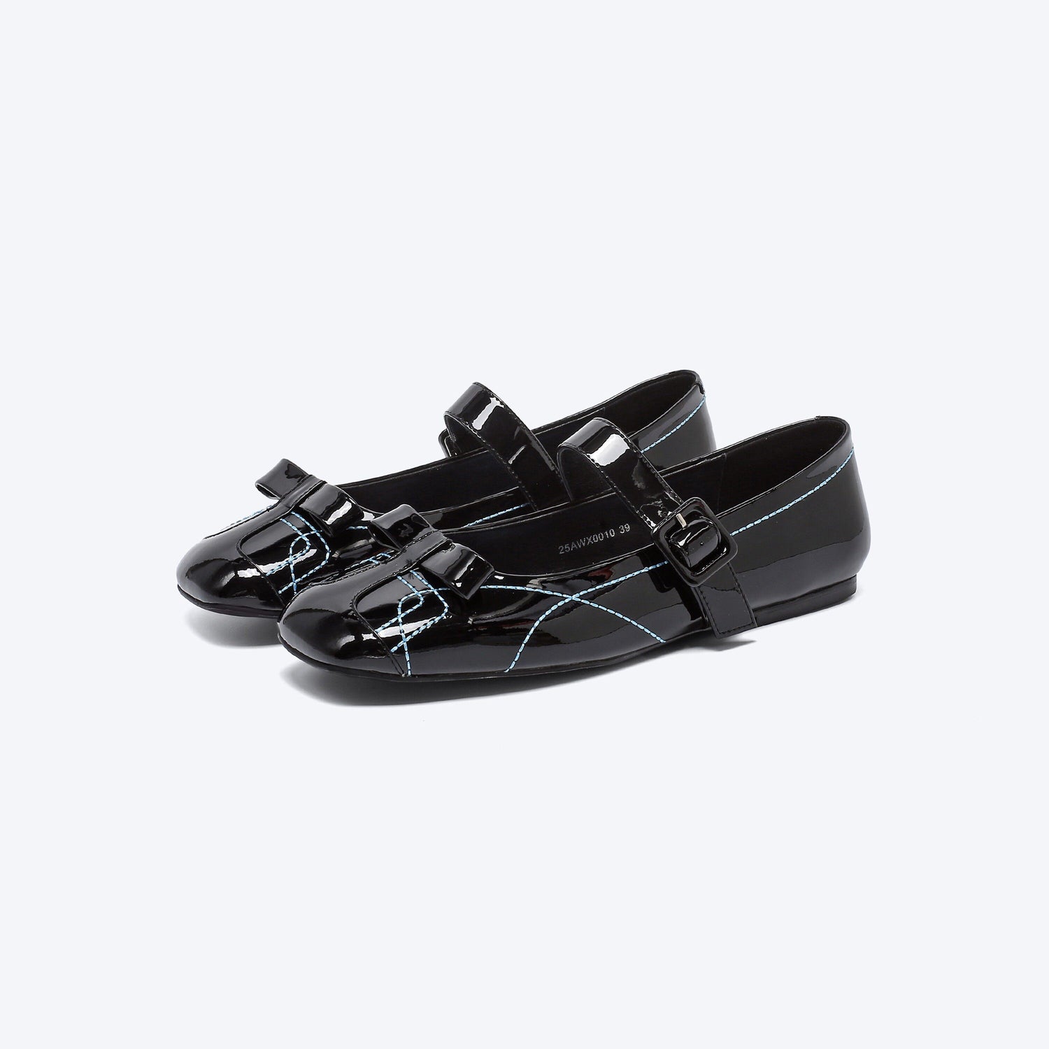 RUN TO THE FUTURE Sheepskin Insole Vintage Square Toe One Strap Low Heel Rubber Sole Women Flats