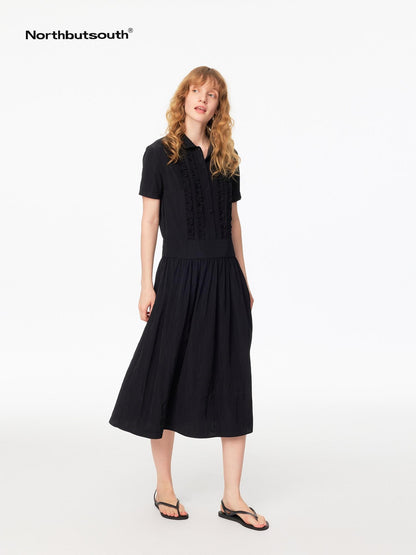 Northbutsouth Ruffled Shirt Collar Loose Fit Women&