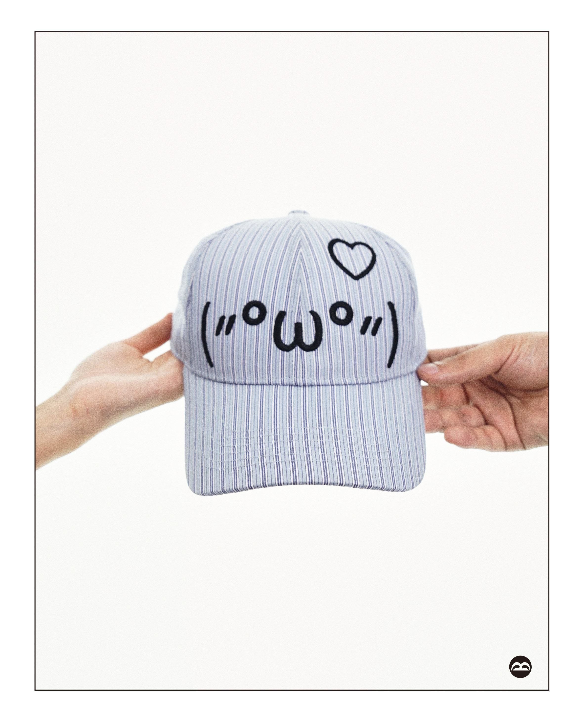 takeabreak_Blue_Striped_Emoticon_3D_Embroidery_High_Crown_Women&