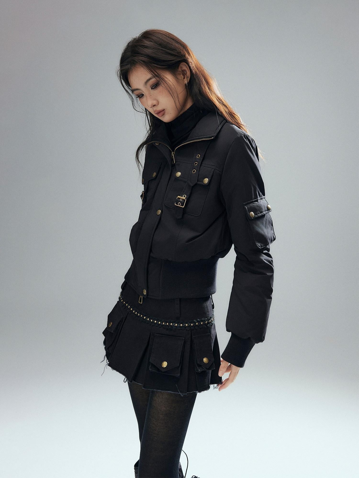 Low pixel 90 Percent White Duck Down Warm Casual Cinched Waist Women Everyday Down Jackets