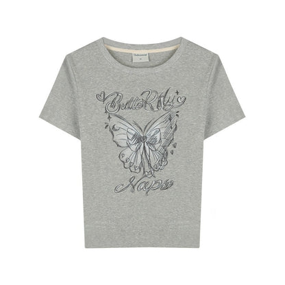 NAPSNAPS_Hand_Drawn_Butterfly_Print_Slim_Cropped_Women&