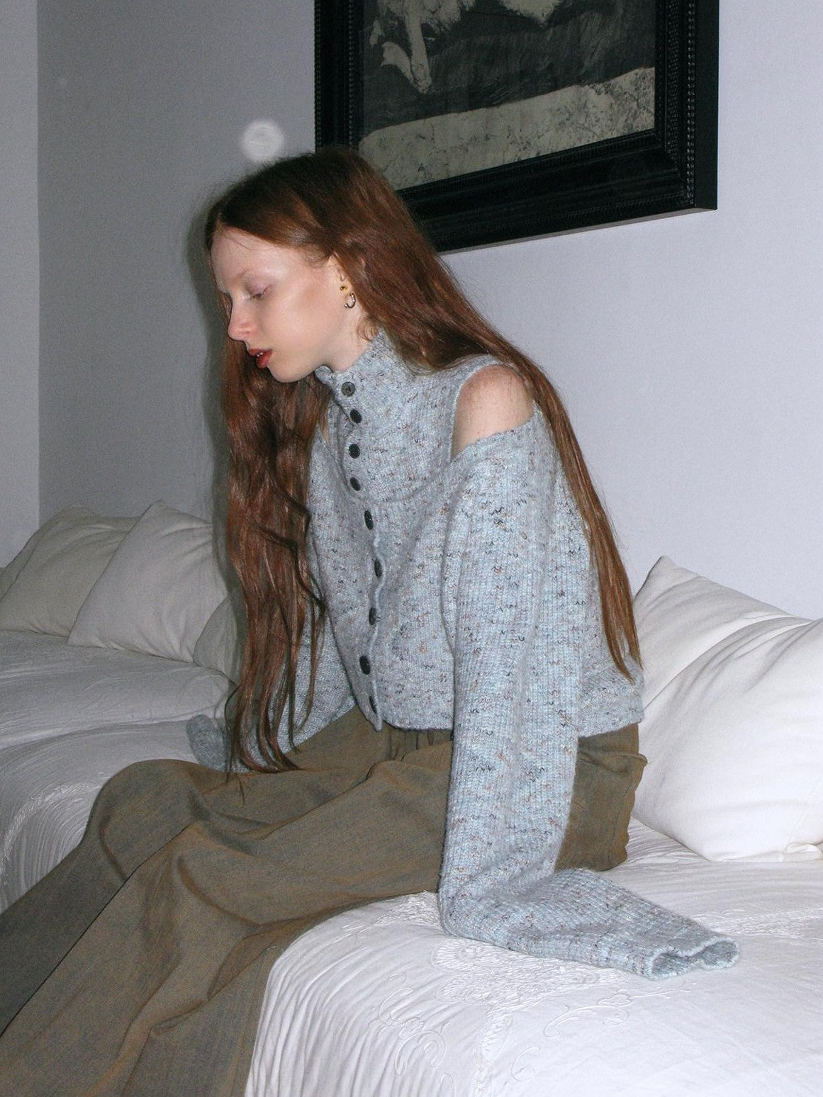 Dorydory Light Blue Off Shoulder Artistic Two Piece Women&