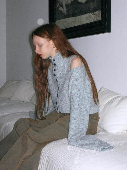 Dorydory Light Blue Off Shoulder Artistic Two Piece Women&
