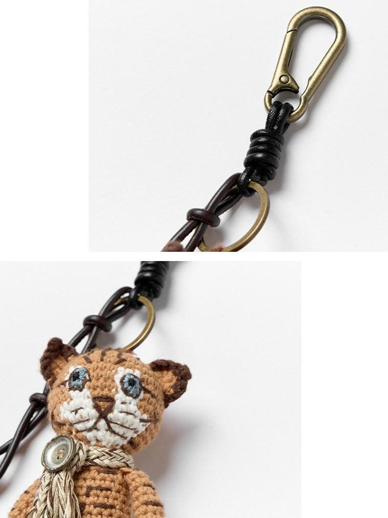 OuttheBlue Playful Cat Charm Leopard Pattern Pendant For Women Pet Lover Jewelry