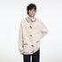 RUN TO THE FUTURE Viscose Wool Blend Button Cardigan Stand Collar Loose Fit Women Apricot Sweaters