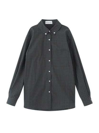 RUN TO THE FUTURE Soft 100% Cotton Breathable Original Loose Polo Collar Button Plaid Shirts