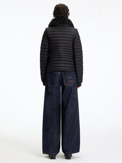 RUN TO THE FUTURE 90% White Duck Down Thick Slim Casual Turn Collar Ladies Down Jackets