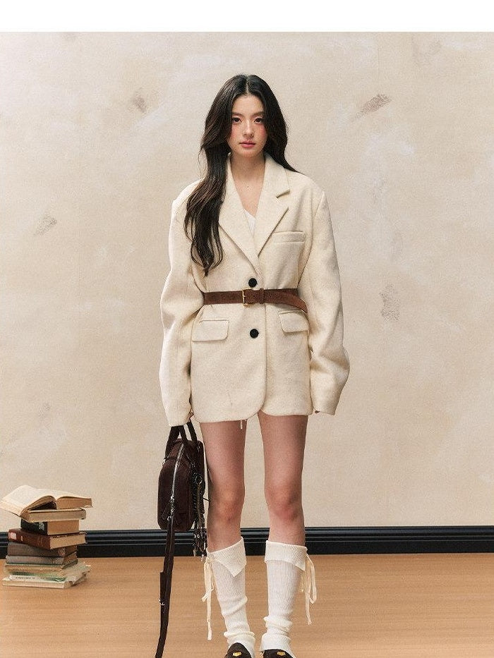 7Shiftin Versatile Notched Lapel Long Sleeve Women Casual Solid Color Yellow Blazers