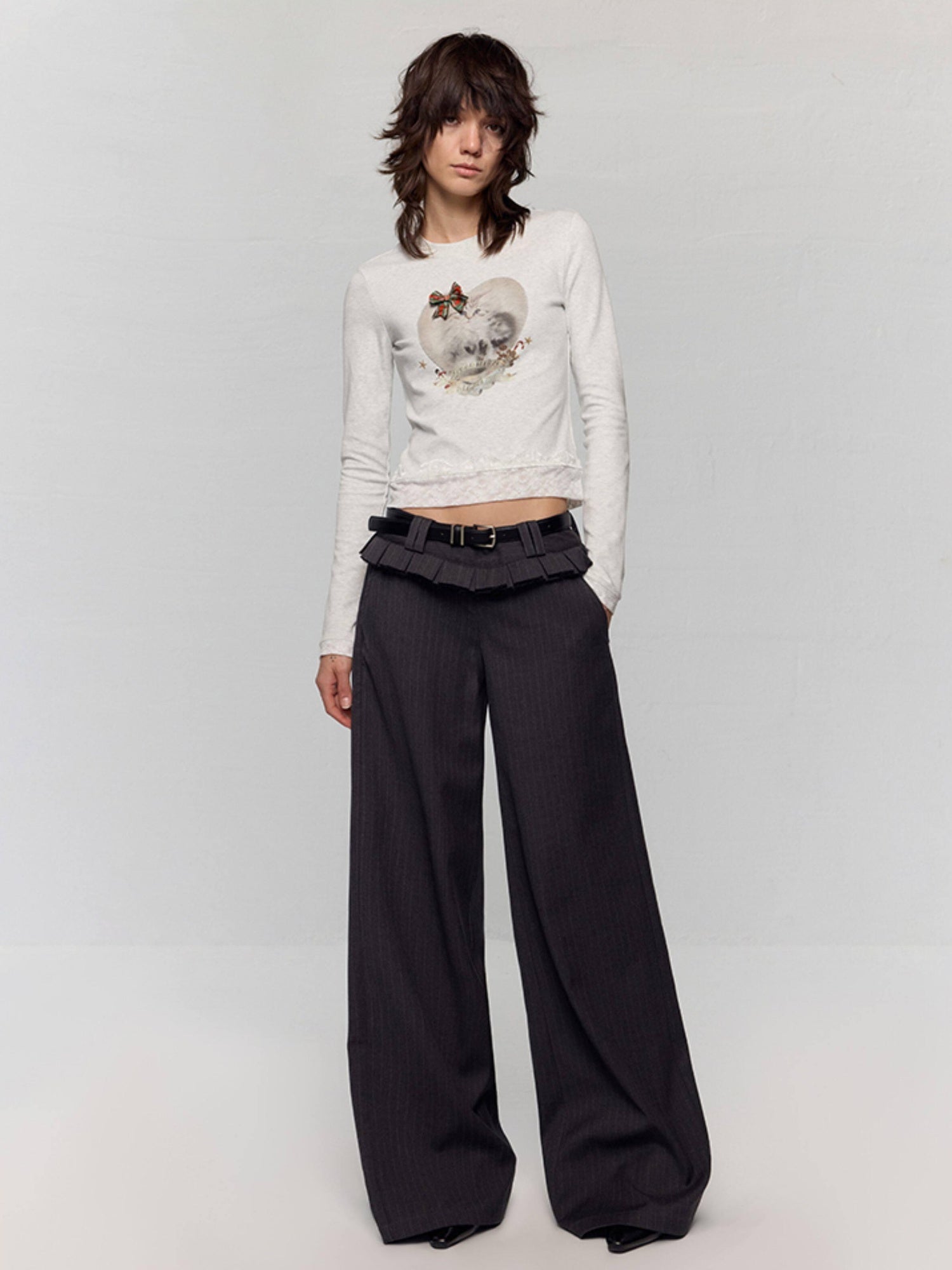 RUN TO THE FUTURE Original Low Waist Zip Fly Pocket Gray Womens Viscose Stretch Straight Pants