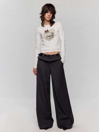 RUN TO THE FUTURE Original Low Waist Zip Fly Pocket Gray Womens Viscose Stretch Straight Pants