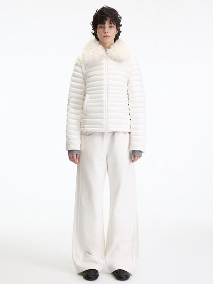 RUN TO THE FUTURE 90% White Duck Down Thick Slim Casual Turn Collar Ladies Down Jackets