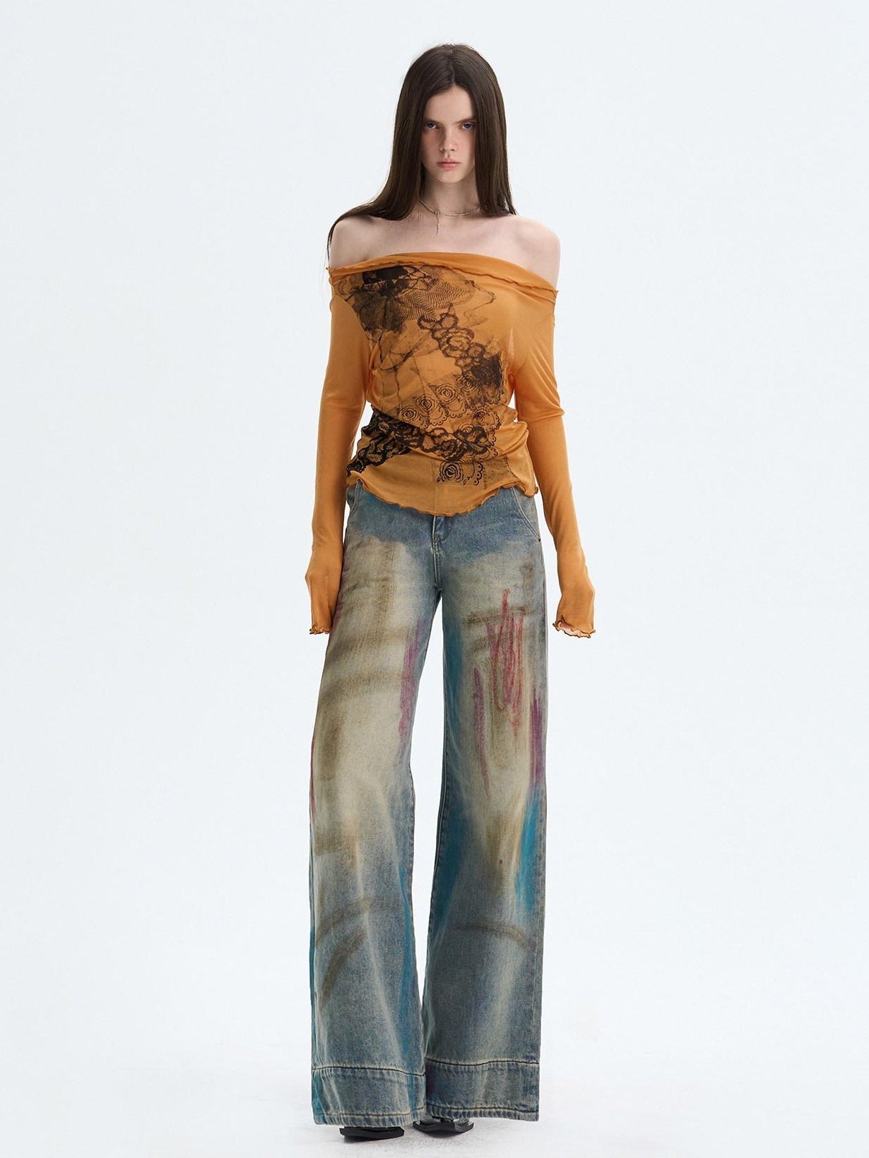 The NeverMore Washed Blue Button Fly Mid Rise Slight Stretch Sexy Straight Leg Jeans