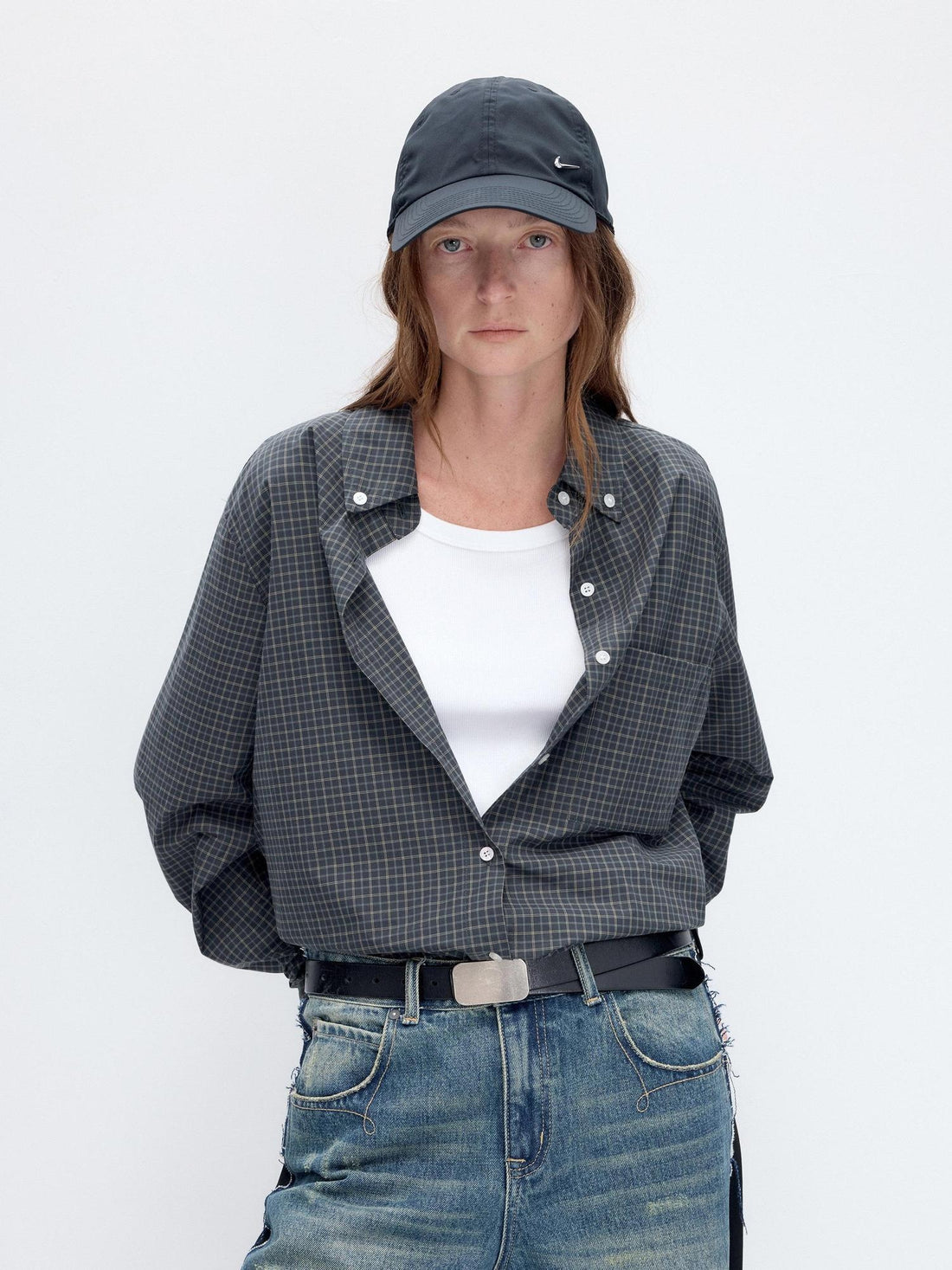 RUN TO THE FUTURE Soft 100% Cotton Breathable Original Loose Polo Collar Button Plaid Shirts