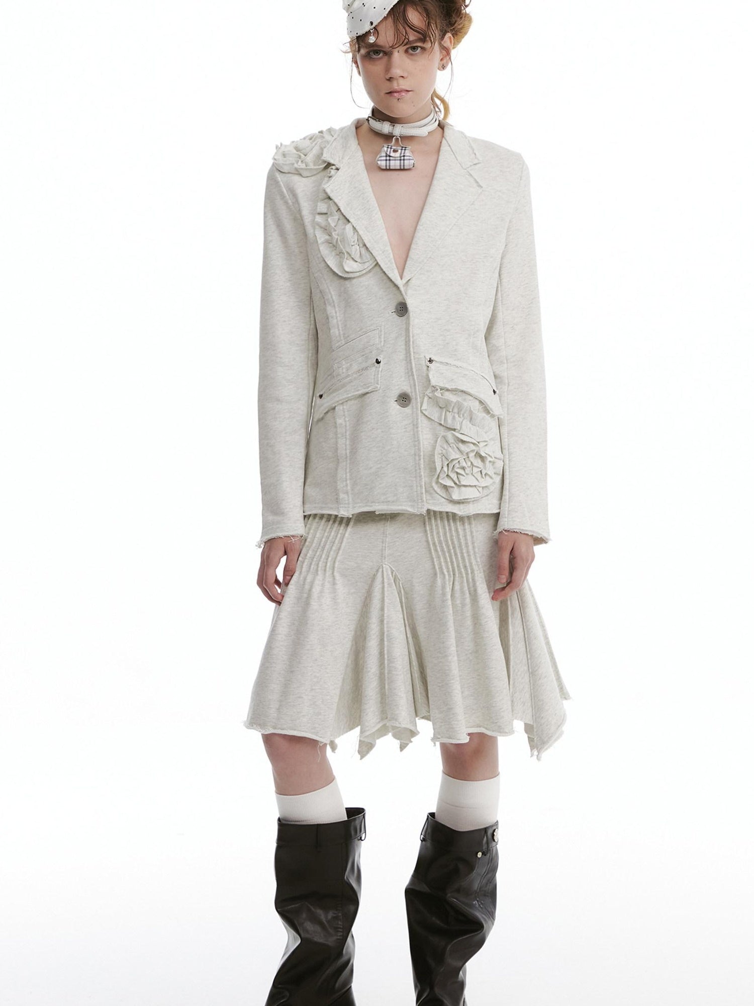 nit alcove Slim Blazer Two Piece Long Sleeve High Waist Casual Women Top &amp; Skirt Sets